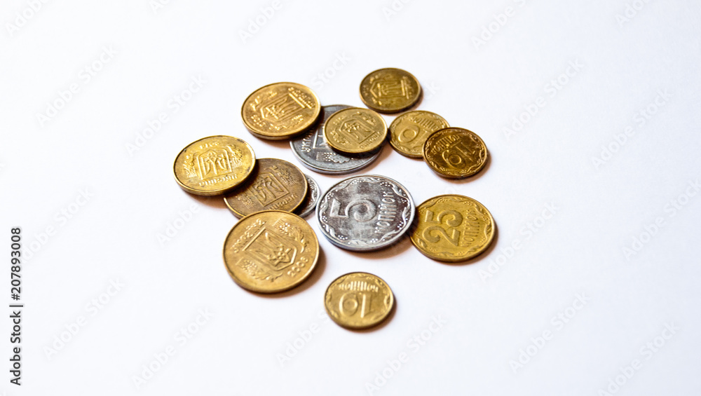 Ukrainian currency, money, UAH, coins Ukrainian currency, money, UAH, coins