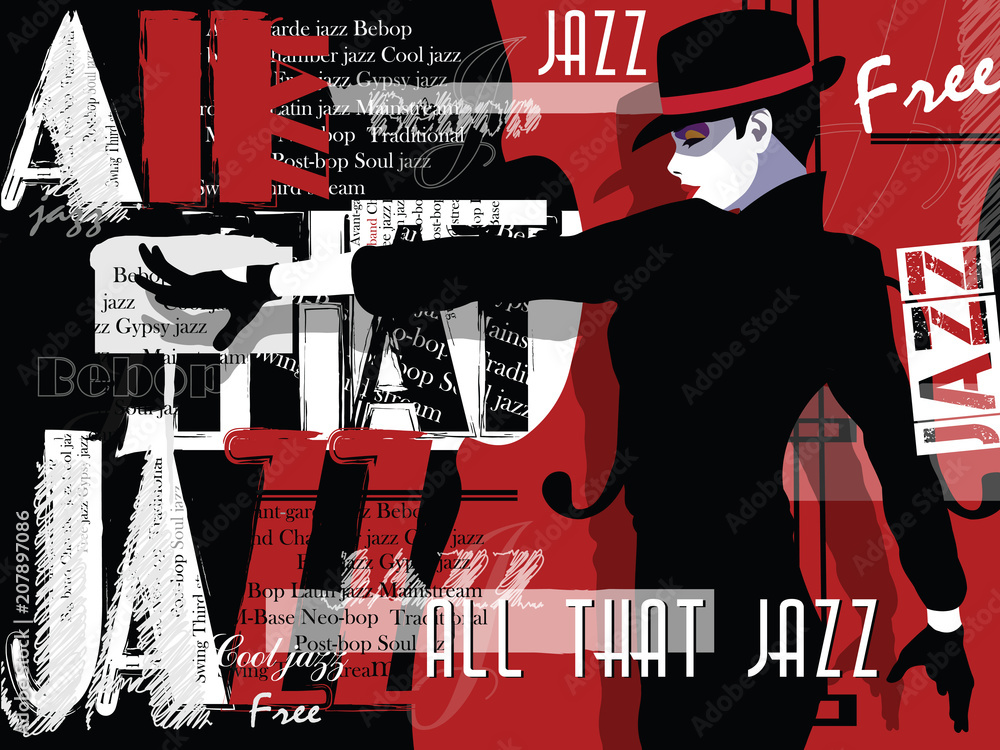 Plakat Muzyka jazzowa, szablon tło plakat.