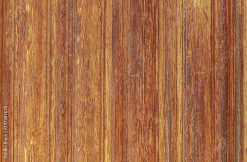 A piece of pine wood with a shiny finish, slightly aged. Vertical stripes. 