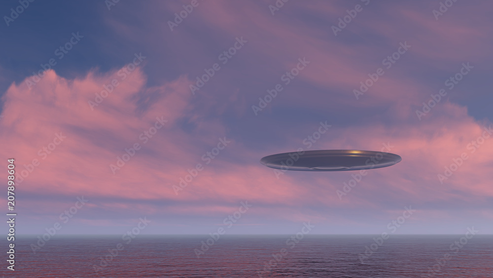 3d render UFO above the ocean
3d render UFO above the ocean