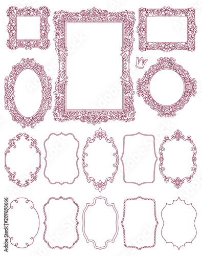 vector royal concept victorian vintage frames set