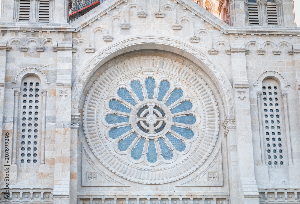 architectural detail of Santa Luzia basilica in Viana do Castelo in northern Portugal