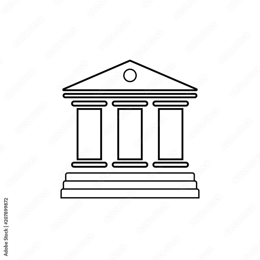 Justice court building. vector illustration on white background