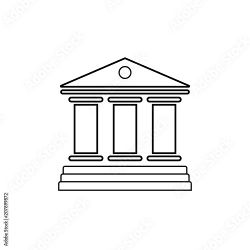 Justice court building. vector illustration on white background