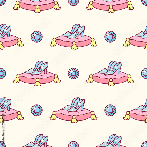 vector seamless pattern Little Princess concept 