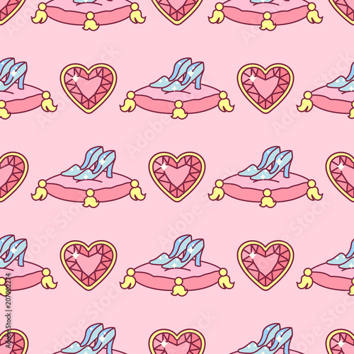 vector seamless pattern Little Princess concept 