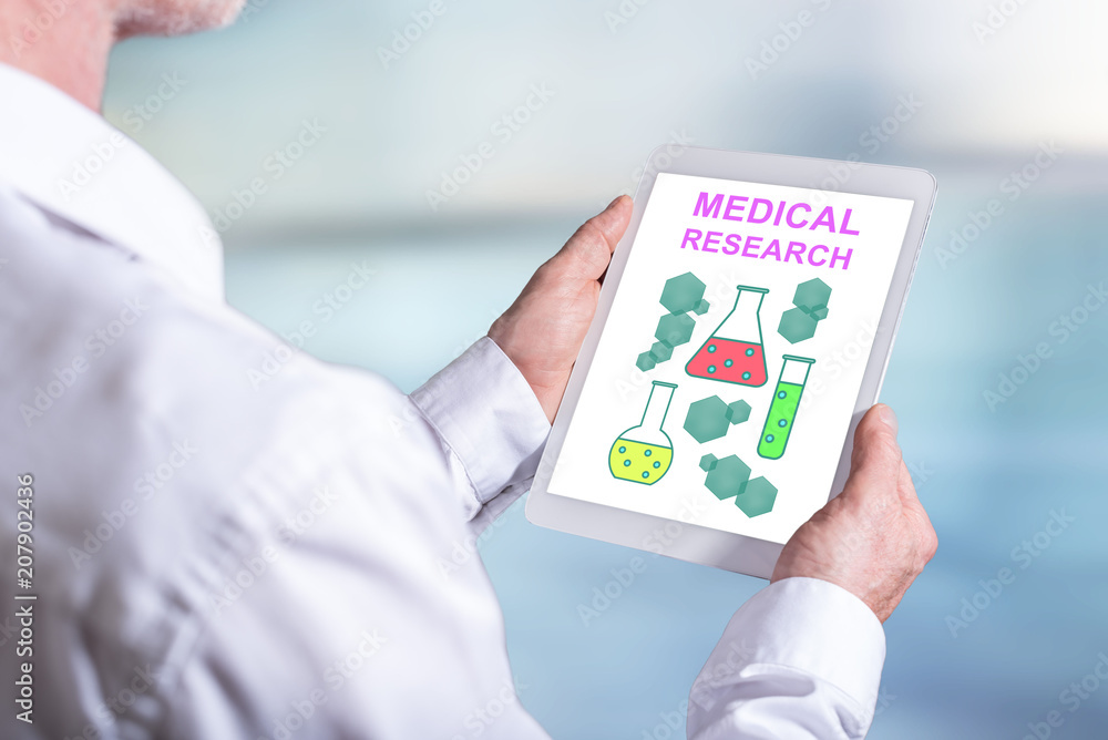 Medical research concept on a tablet Medical research concept on a tablet