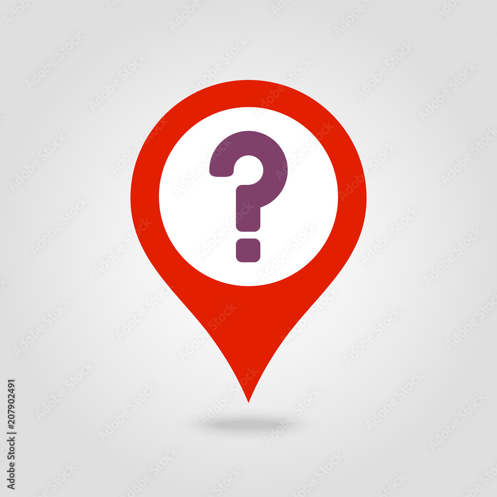 Question mark pin map icon. Map pointer, markers. Question mark pin map icon. Map pointer, markers.