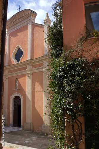 Fototapeta Naklejka Na Ścianę i Meble -  Montemarcello , church of San Pietro. Medieval village on the Gulf of Poets - La Spezia
