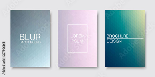 Set of blur covers. Trendy minimal design. Abstract colorful backgrounds, cards, posters, brochures
