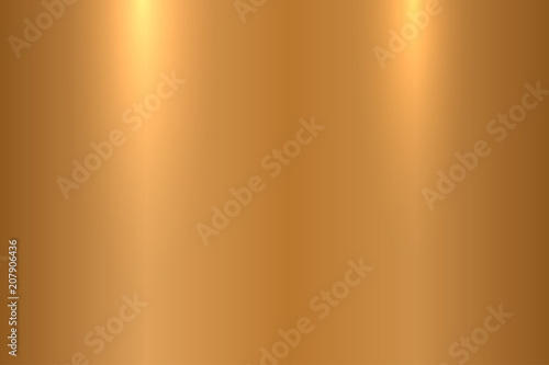 Bronze metallic texture. Shiny polished metal surface - vector background