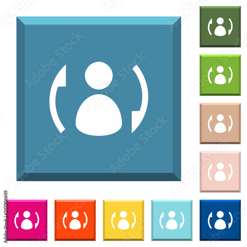 Syncronize contacts white icons on edged square buttons