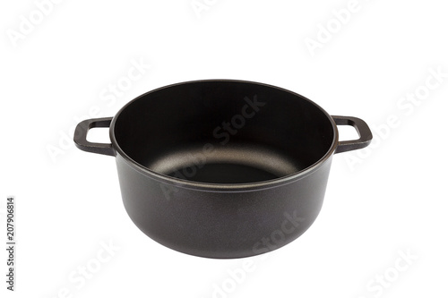 Cast-iron pot isolated on a white background.