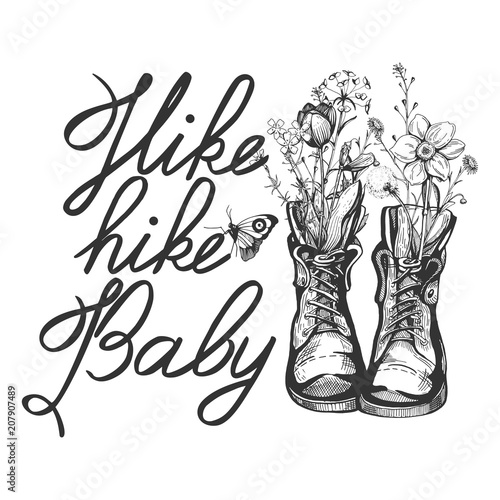 vintage boots filled with wild flowers