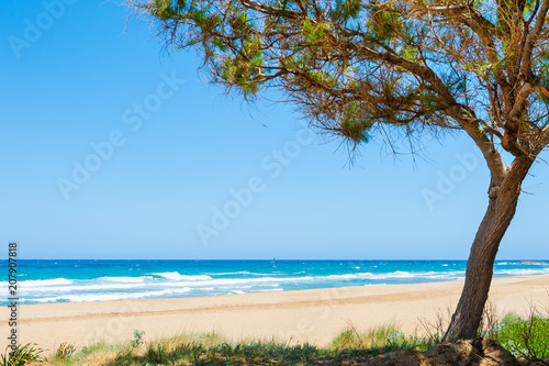 Beautiful beach with turquoise water on Crete island, Greece. © smallredgirl
