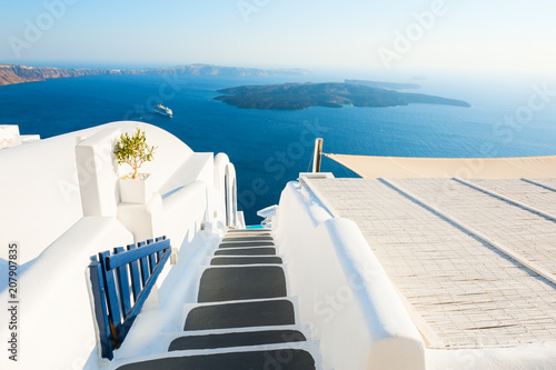 White architecture on Santorini island, Greece. © smallredgirl