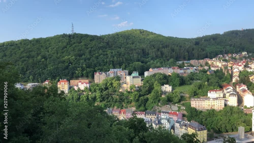 Panoramic view of Karlovy Vary from Diana tower Panoramic view of Karlovy Vary from Diana tower