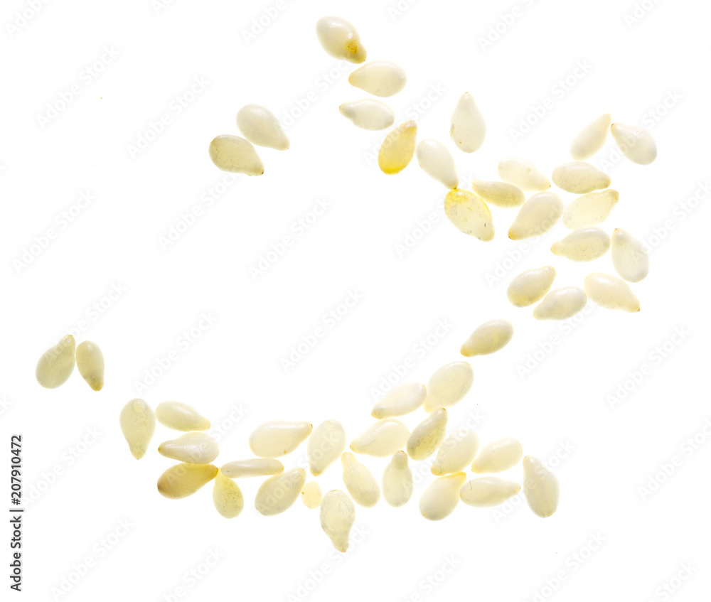 Sesame seeds isolated on white background Sesame seeds isolated on white background