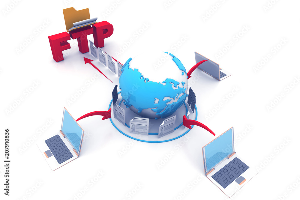 FTP file transfer. Internet technology