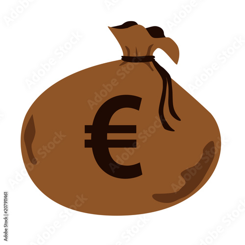 通貨記号と布の袋