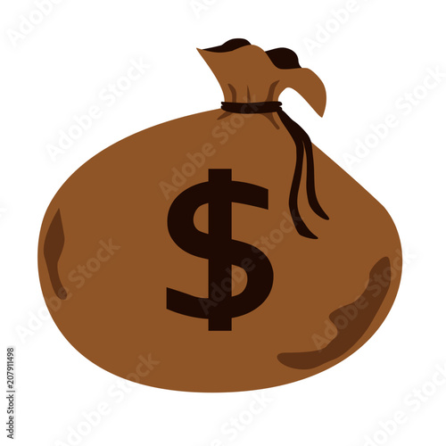ドル通貨記号と布の袋