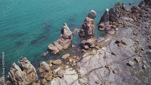 Hashigui Iwa standing rocks at wakayama prefecture japan, clip compilation part 1. photo