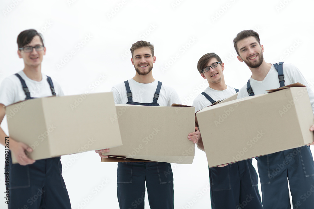 photo workers holding boxes when moving flats, photo workers holding boxes when moving flats,