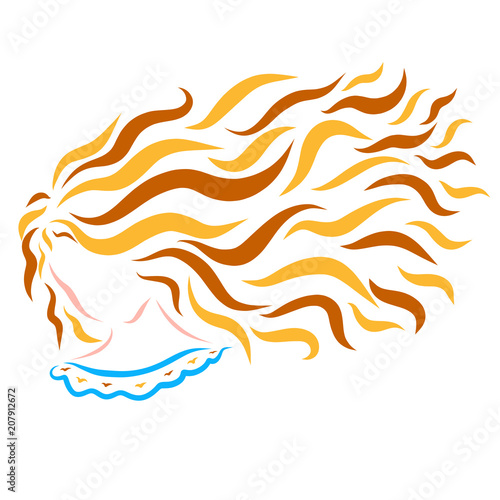 Beautiful girl with beautiful long hair