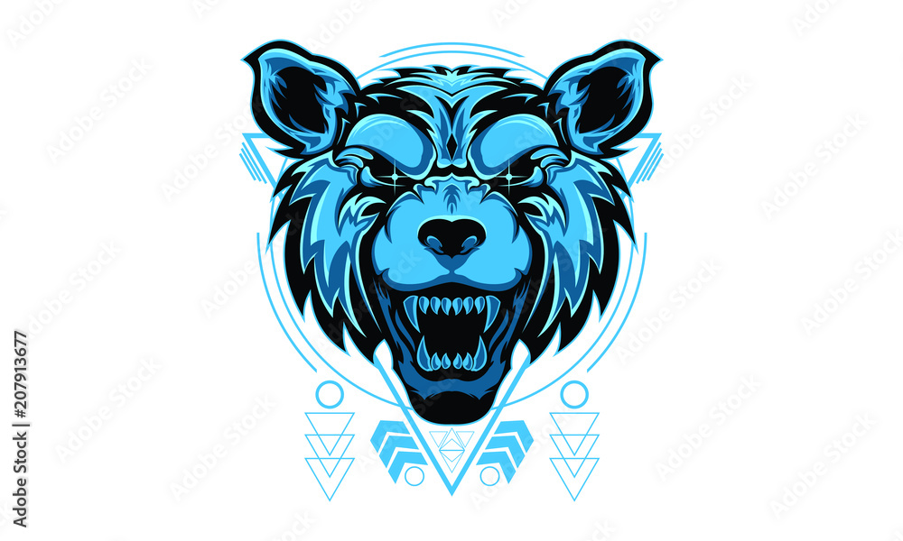 Obraz premium Wolf Head In Sacred Geometry