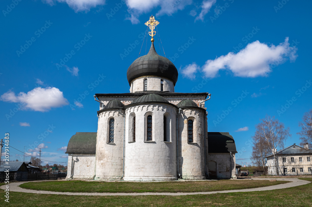 White-stone Saint George Cathedral in Yuryev-Polsky, Russia