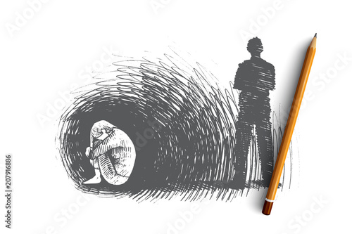 Humilitation concept. Hand drawn isolated vector.