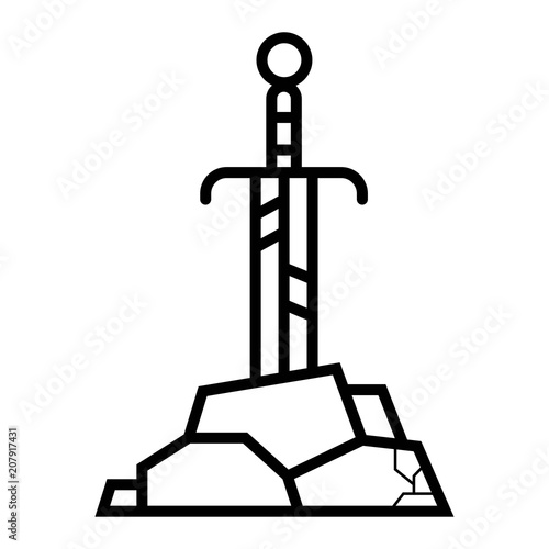 sword in stone vector