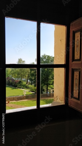 garden view from a french castle 
