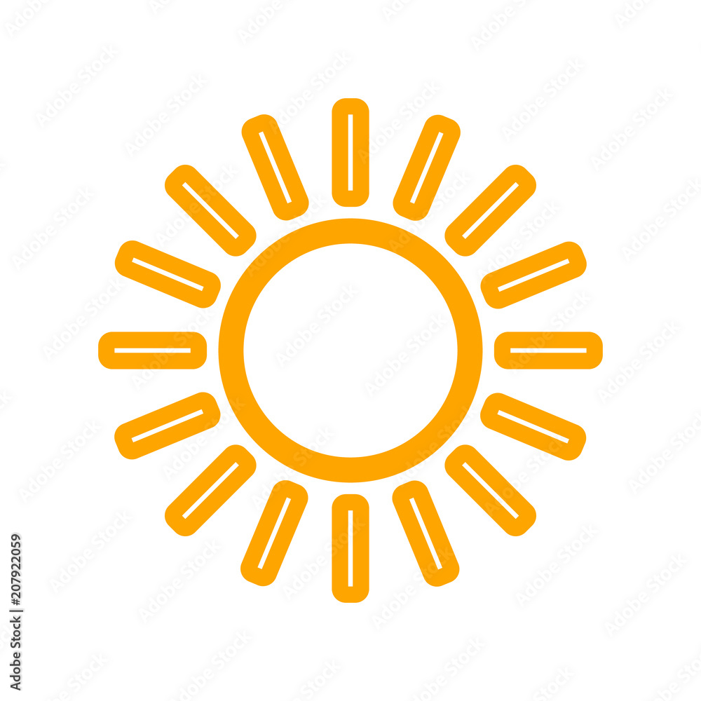 Sun icon. Trendy vector summer symbol for website design, web button, mobile app. Vector illustration Sun icon. Trendy vector summer symbol for website design, web button, mobile app. Vector illustration