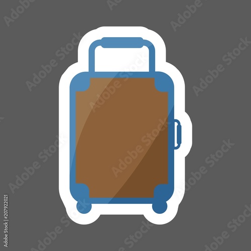 Vector colored sticker baggage icon. luggage illustration  icon. Layers grouped for easy editing illustration.  For your design.