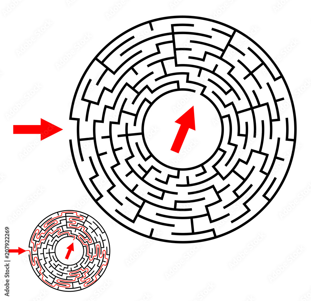 Labyrinth, maze conundrum for kids. Entry and exit. Children puzzle game. Vector illustration Labyrinth, maze conundrum for kids. Entry and exit. Children puzzle game. Vector illustration
