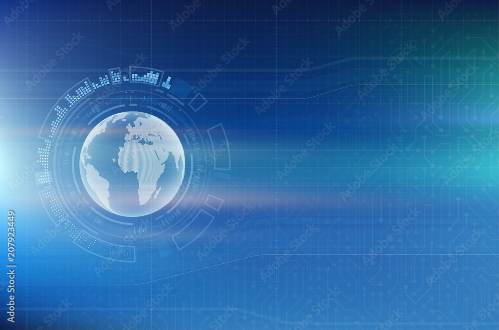 Planet earth on the digital technology background Planet earth on the digital technology background