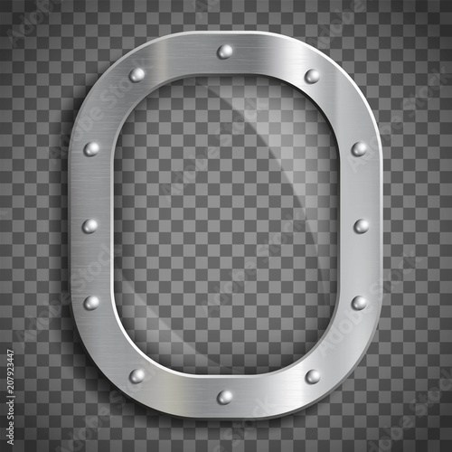 Oval window porthole of airplane