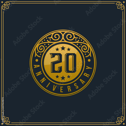 20th Anniversary Celebration, Birthday, Reunion Logo template Vector Design