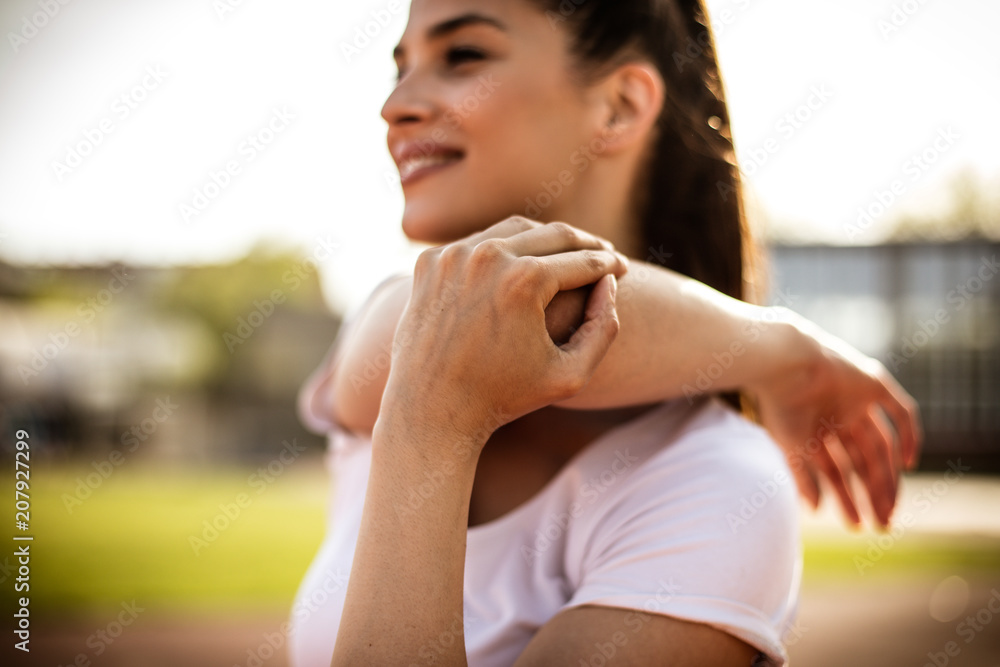 Stretching is important part of exercising. Stretching is important part of exercising.
