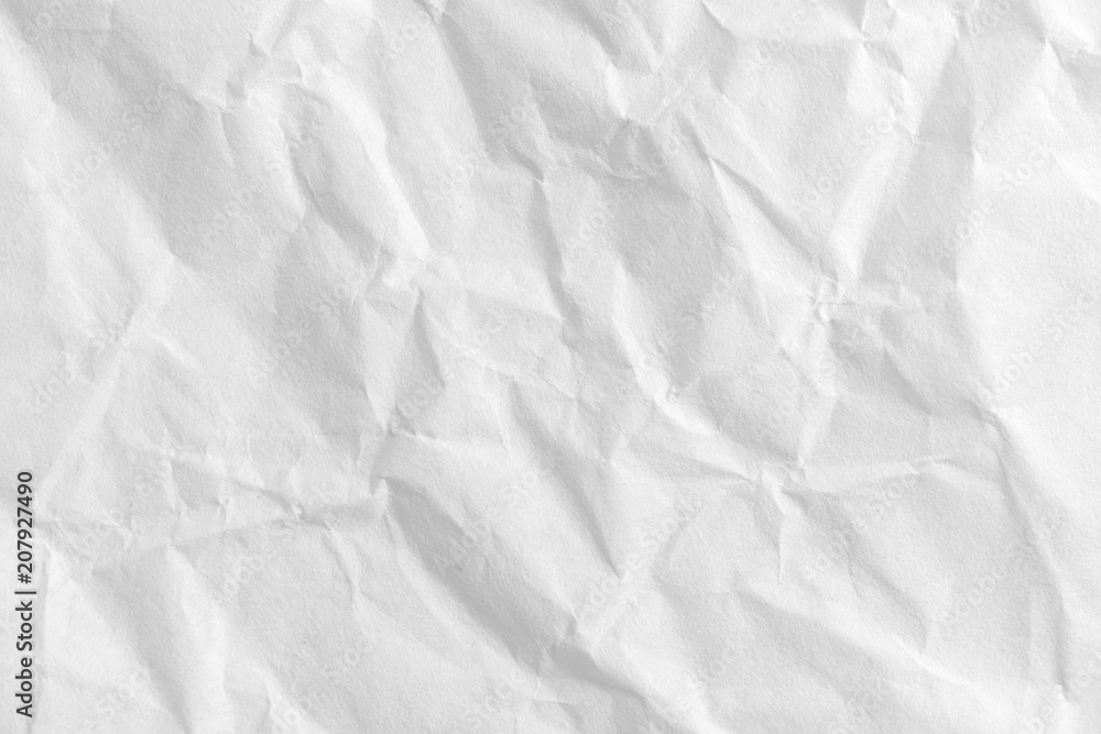 close up crumpled white paper texture and background
