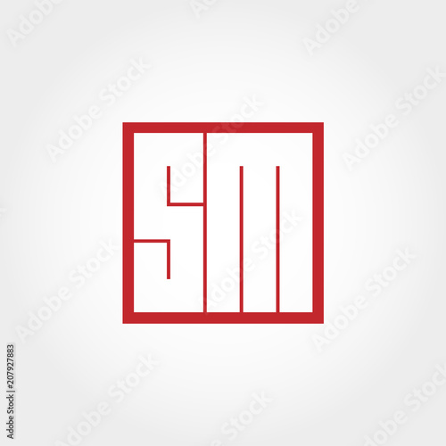 Initial Letter SM Logo Template Vector Design