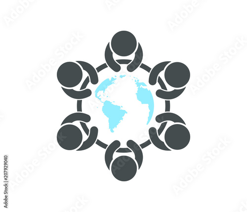 World team leader meting concept icon 