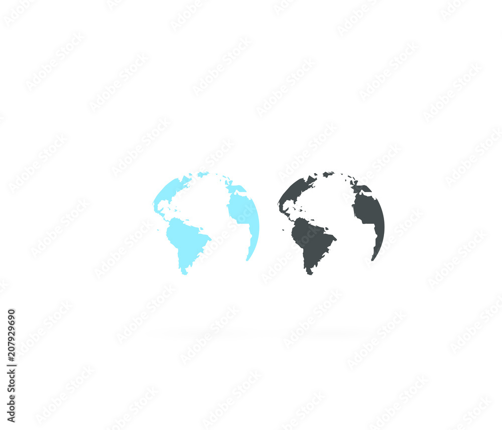 Global world icon ( black and blue ) Global world icon ( black and blue )