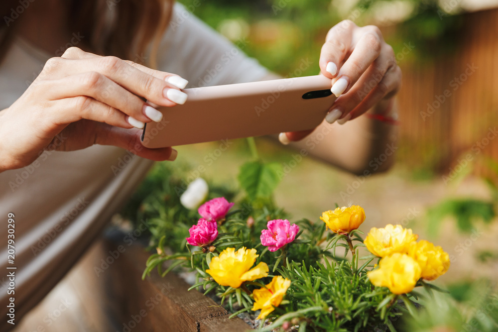 Close up of a girl taking a picture