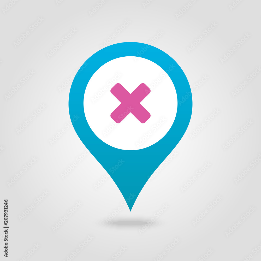 Delete pin map icon. Map pointer, markers. Delete pin map icon. Map pointer, markers.