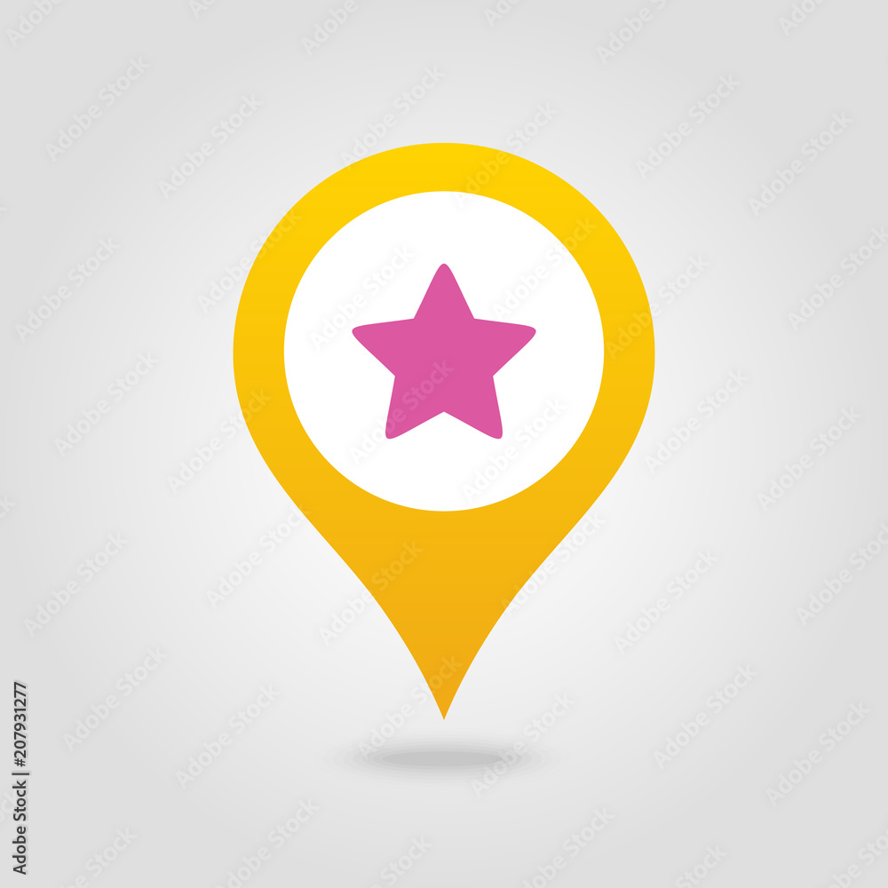 Star favorite pin map icon. Map pointer, markers. Star favorite pin map icon. Map pointer, markers.