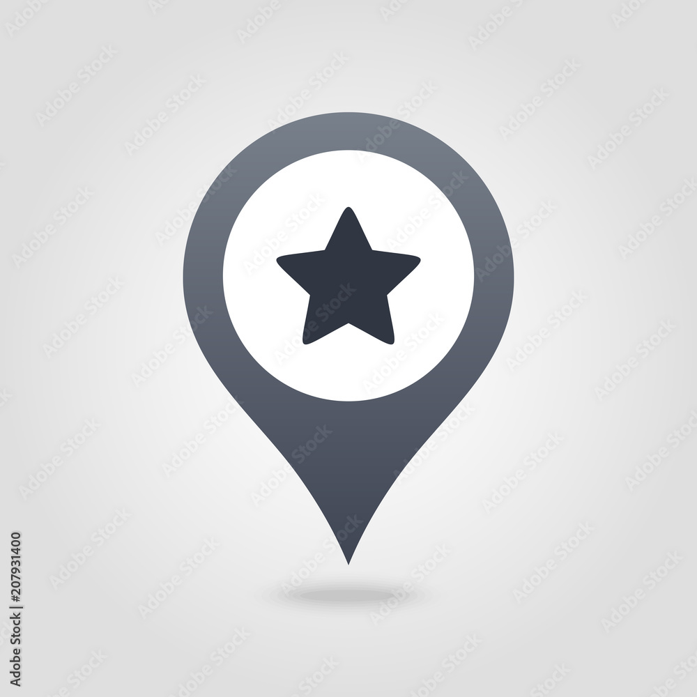 Star favorite pin map icon. Map pointer, markers. Star favorite pin map icon. Map pointer, markers.
