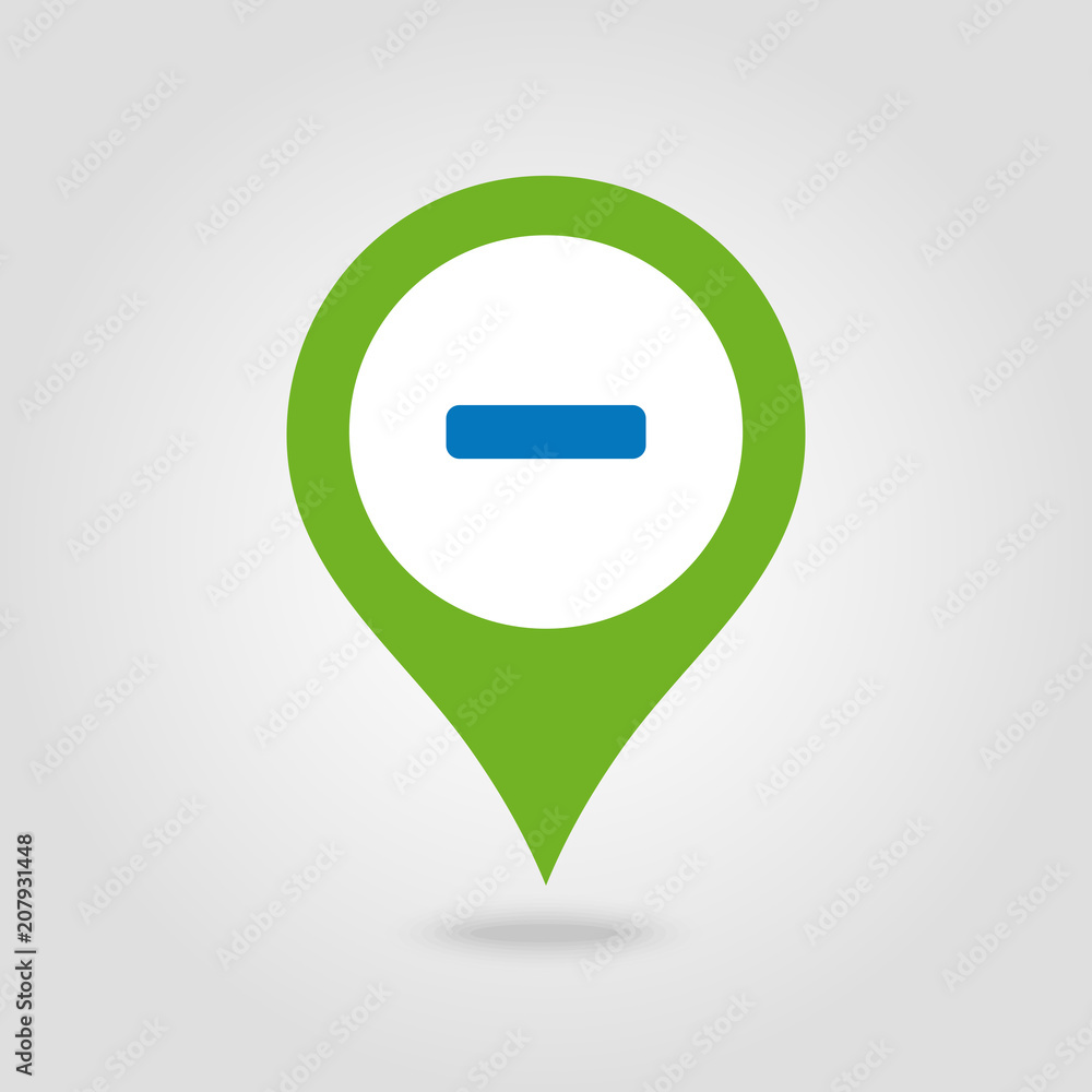 Minus pin map icon. Map pointer, markers. Minus pin map icon. Map pointer, markers.