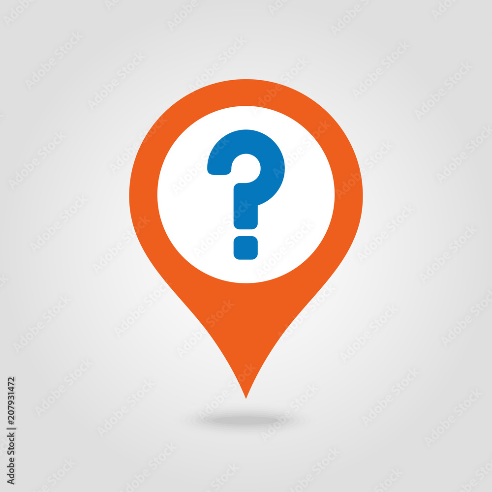 Question mark pin map icon. Map pointer, markers. Question mark pin map icon. Map pointer, markers.